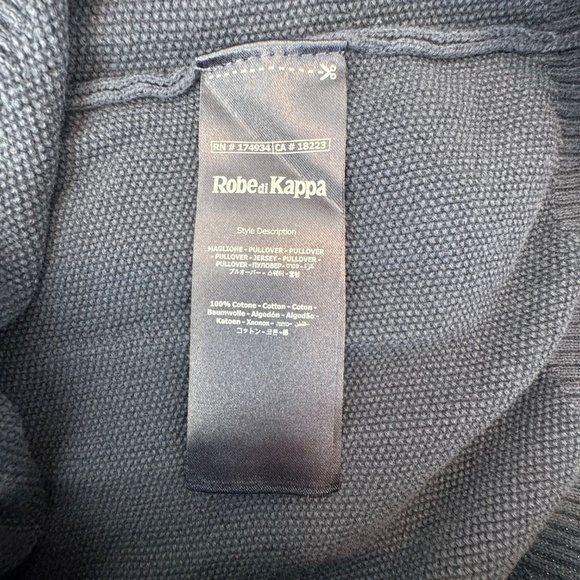 NWT Men’s KAPPA Archibald Lightweight Crewneck Sweater in Blue Navy, Size S - Picture 9 of 11